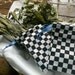 Menstrual Cup OR Medicine / Herb Drawstring Bag - Checkered Black and White Cotton