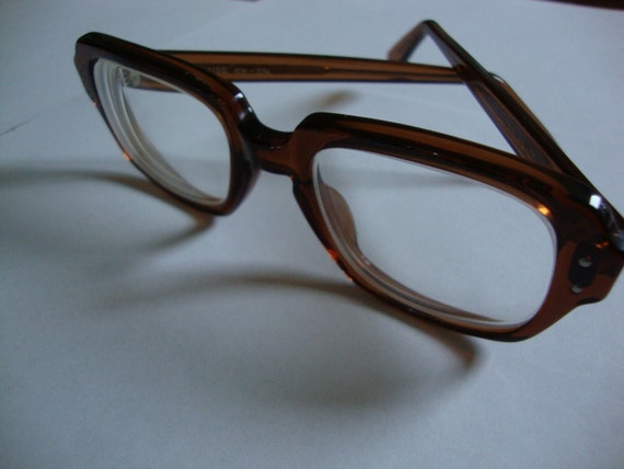 Vintage Brown Uss Army Issue Glasses 1960 S