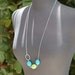 Long Turquoise Necklace, Long Sterling Silver Circle Necklace, Blue Green Gemstone Chunky Necklace