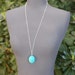 Long Turquoise Necklace, Pendant Necklace, Sterling Silver Chunky Turquoise Necklace, Long Necklace