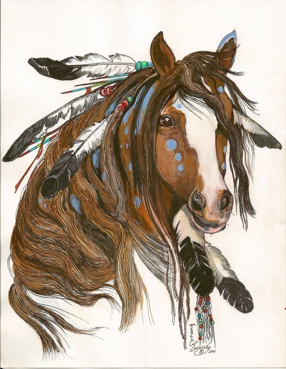 Sioux Horse Original Artwork OOAK By Rushing