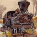 Trains Locomotaive Iron Horse Original Art by Rushing collectors