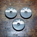 3 Antique Composition Whistle Buttons W/ Silver Inlay