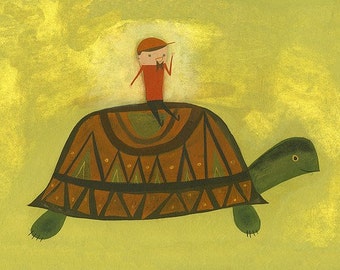Turtle Ride. Limited edition print by Matte Stephens.