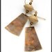 MARIMBA - Raffia - Handforged Flamed Bronze and 14KT GF Long Earrings