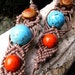 Gemstone and Wood Hemp Earrings