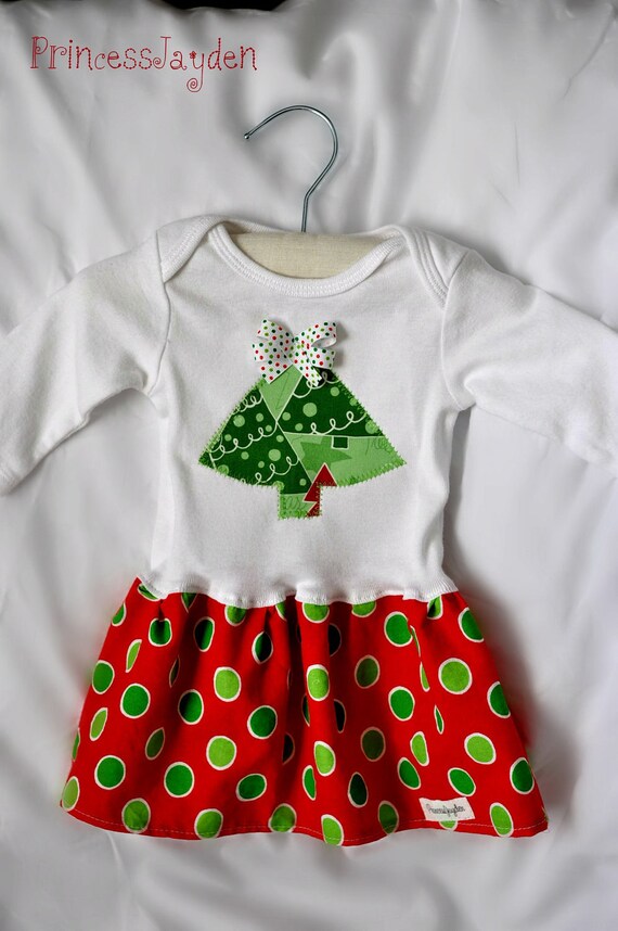 Oh Christmas Tree Dress Baby Girl Size 0/3M