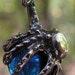 Sterling Silver Octopus Pendant with Cobalt Blue Stone