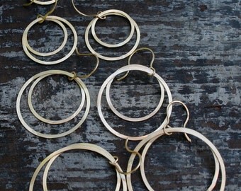 XL double open circle earrings.