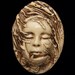 Butterfly Girl Fairy Lady Face Cab Cameo CABOCHON Antiqued Ecru Polymer Clay