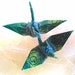 Reserved Custom for Colette Peace Crane Party Favor Wedding Cake Topper Origami Japanese Bird Gold Peacock Feathers