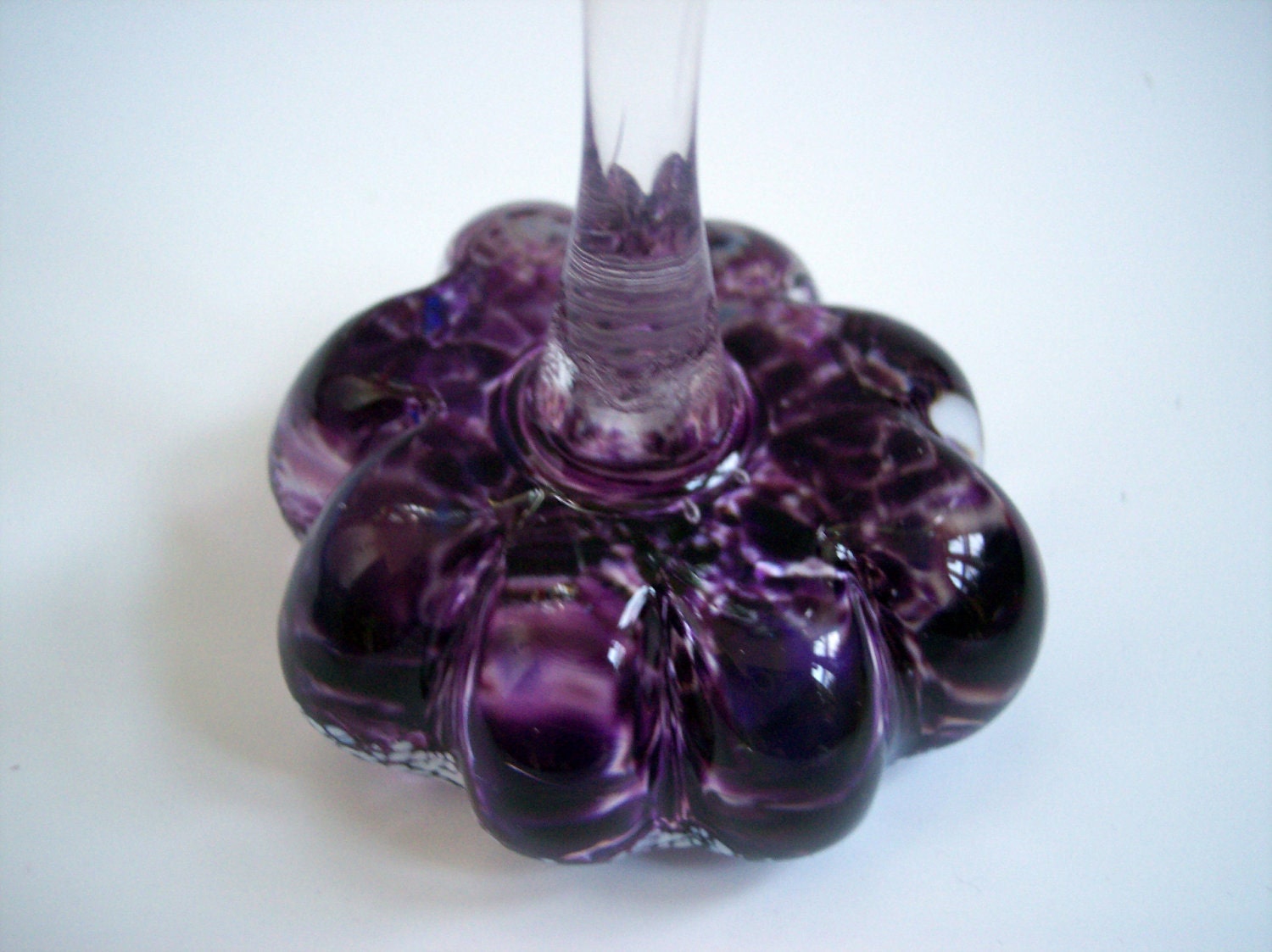 Hand Blown Art Glass Flower Ring Stand by Rebecca Zhukov