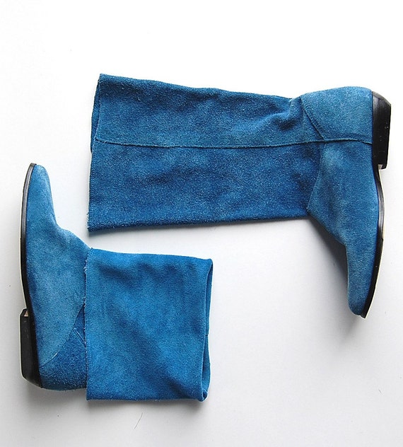 turquoise flat boots