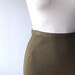 1950s Skirt . Wool Pencil Skirt . Sweater Knit . Olive . Estate Find