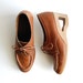 reserved . Leather Loafers . vintage Wedge Shoes . rare Yo Yo's . Lace Up . Heels sz 8.5 M