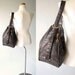 Leather Purse . vintage Leather Sling Bag . Chocolate Brown . Goldtone details . boho chic
