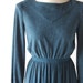 Adorable vintage Dark Teal Ribbed Textured Comfy Knit Dress . xs s