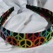 Bright Peace Sign Headband Black