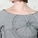SALE- Medium - Fixie Bike- women's fleece sweatshirt, charcoal on heather gray