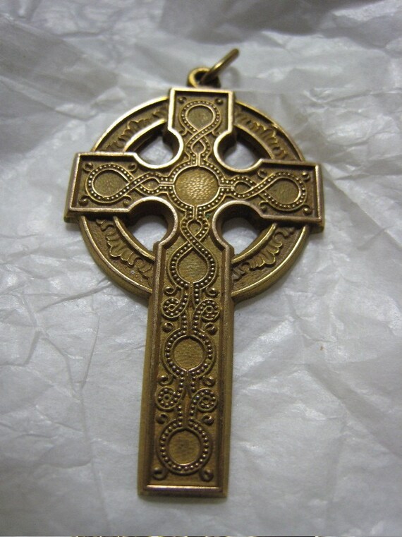 Huge Vintage Celtic Gothic Cross Pendant by Glamaroni on Etsy