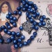 Reserved for C Vintage Estate Blue Sterling Silver Rosary Beads Crucifix Center