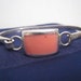 Estate Sterling Silver Peach Coral Mexican Bangle Cuff Bracelet