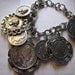 Huge Vintage Silver Coin Charm Bracelet 1960s Napoleon