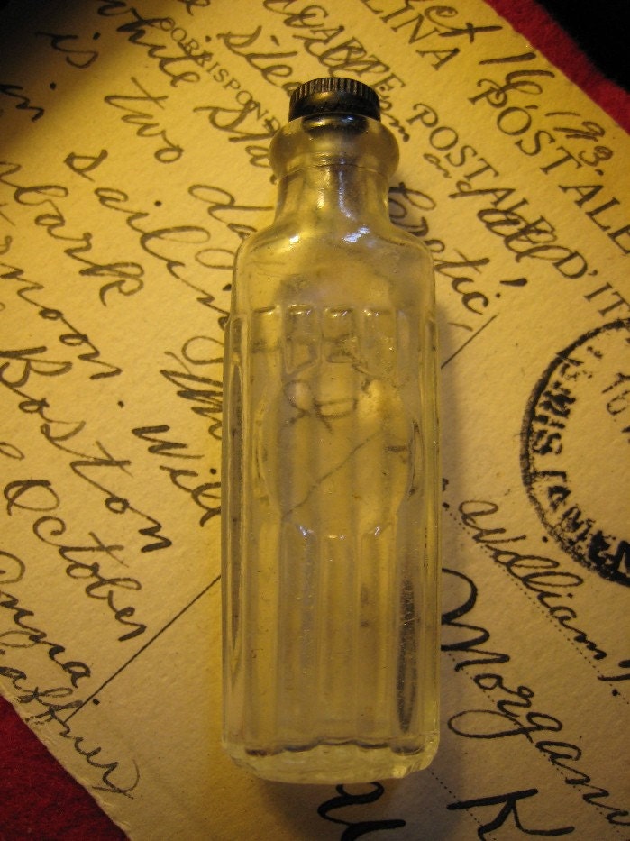 Antique Glass Holy Water Bottle With Cork Top