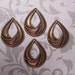 Ribbon Wrap Antique COPPER Teardrop Beaded Jewelry Charm on Etsy x4