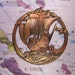 NEW FINISH--Rustic Primative Ship At Sea Open Work Medallion Charm on Etsy 1635