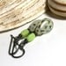 Yellow Briolette Earrings with Lime Green Vintage Glass Beads