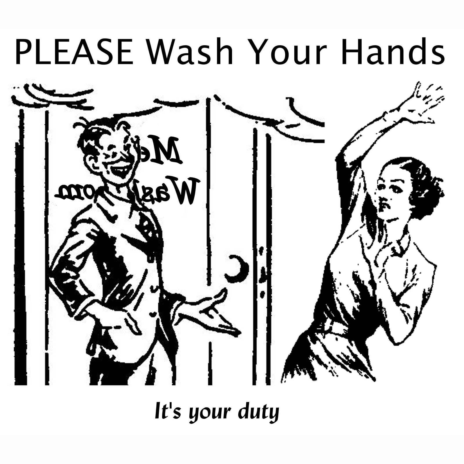 Wash Your Hands Its Your Duty Restroom Washroom Funny Reminder 