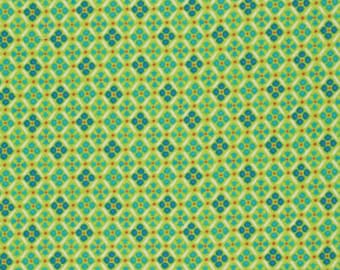 Denyse Schmidt Flea Market Fancy Legacy Collection Medallion Green cotton Fabric by the yard