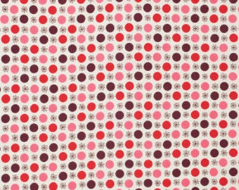 Denyse Schmidt Flea Market Fancy Legacy Collection Flower Dots Red cotton Fabric by the yard