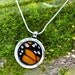 Real Monarch Butterfly Wing Pendant Necklace Reversible