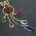 Pink Amethyst Blue topaz Pink tourmaline Peridot Mexican Fire Opal Multi Charm Necklace