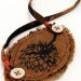 Wearable fiber art clover flower linen necklace