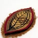 Fabric art brooch pin - Seed in Leaf