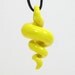 squiggly organic spiral neon yellow ceramic pendant