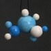 partly cloudy sky - molecular ball ceramic pendant