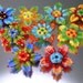 Reserved for jacksmomsjewels-Loribeads - 4 Flowers - handmade glass lampwork beads