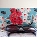 Eyeglass Clutch Feminine Products Coupon Cosmetic Case Case Flea Market Fiesta Bouquet in Turquoise