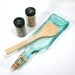 Ice Blue Wine Bottle Serving Tray or Spoon Rest with Cork- Recycled Eco-Friendly