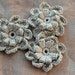 Crocheted Linen Flowers - set of 3 -- Putty
