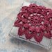 Linen pincushion - crochet motif