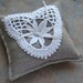 Linen Ring Bearer Pillow in Natural with Hand Crocheted Heart