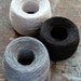 Linen yarn thread -- three balls -- grey, black