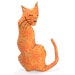 orange leaf patterned cat shaped medium pillow