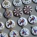 20 Vintage Enamel Dutch Hex Charms 12mm Goldtone and Silvertone Mix