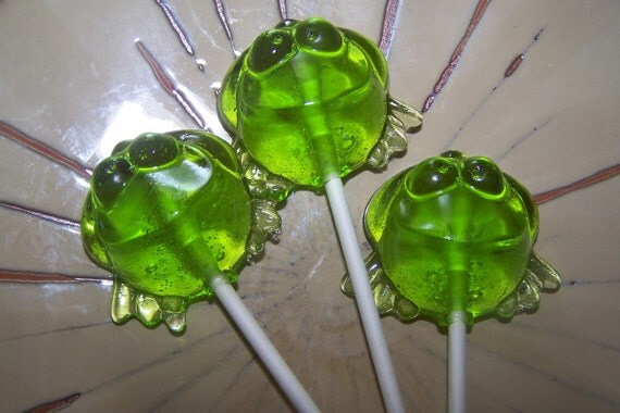 10 Hoppity Frogs Frog Lollipop Lollipops Sucker Party Favor Candy Il_570xn